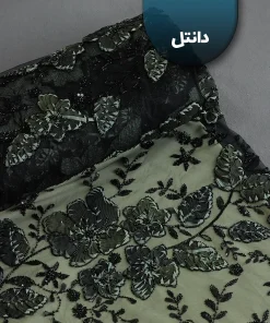 پارچه دانتل طرح گل و برگ 1235